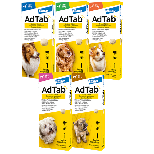 AdTab Dog tableta antiparazitara – 11-kg-22-kg-450-mg