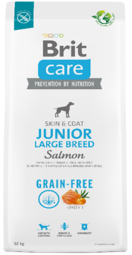 Brit Care Dog Grain-Free Junior Large Breed Somon – 12-kg