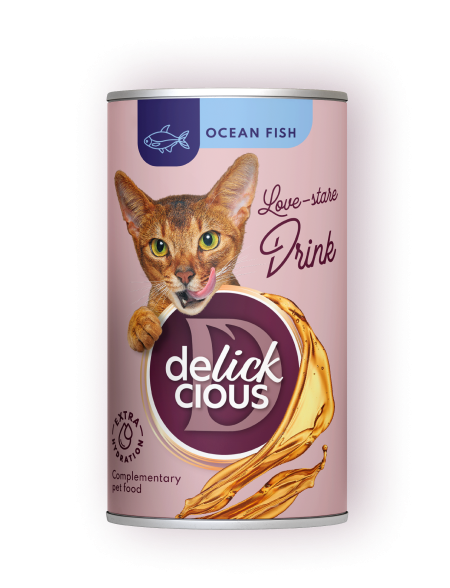 Delickcious Pisica Conserva Bautura cu Peste Oceanic 140 G