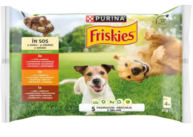Friskies Dog Plic Vita&Pui&Miel 4X85 g