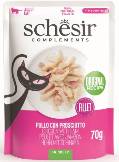 Schesir Cat Plic Pui/Sunca In Jelly 85 g